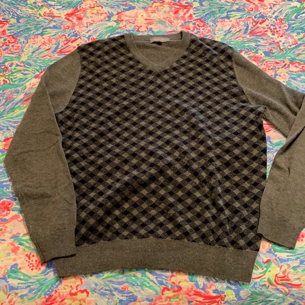 Toscanini firenxe patterned v neck merino sweater